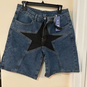 Denim Patchwork Shorts